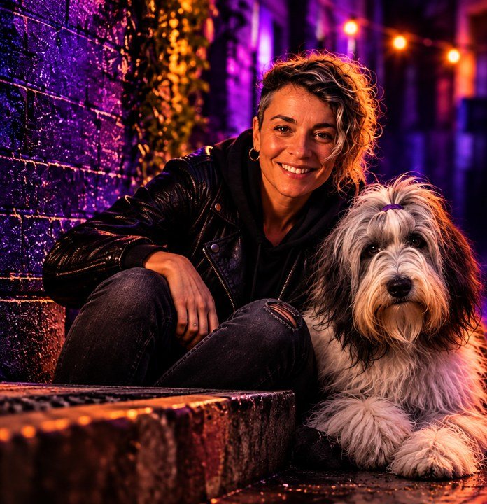 Mindy with her dog